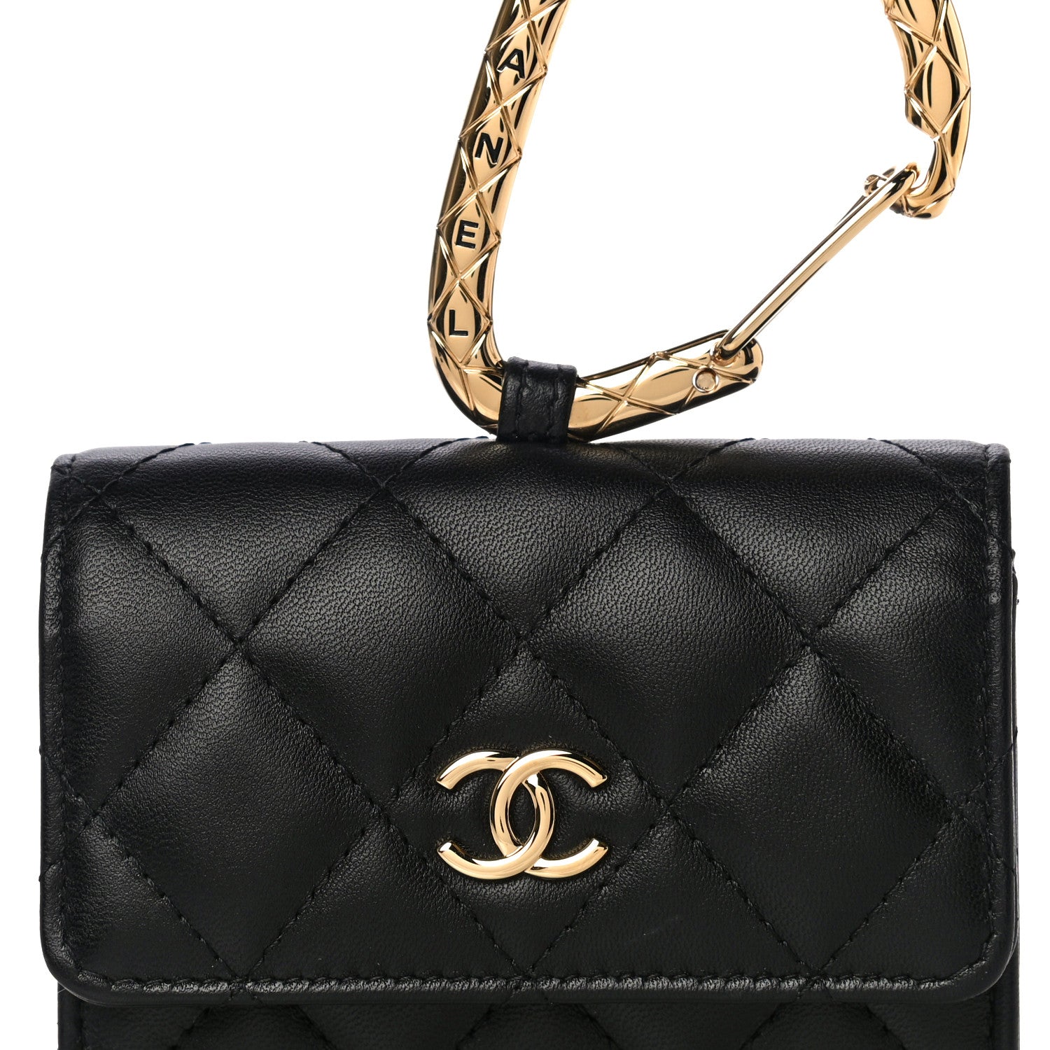 Chanel Lambskin Quilted CC Hook Card Holder Black 9 of 14