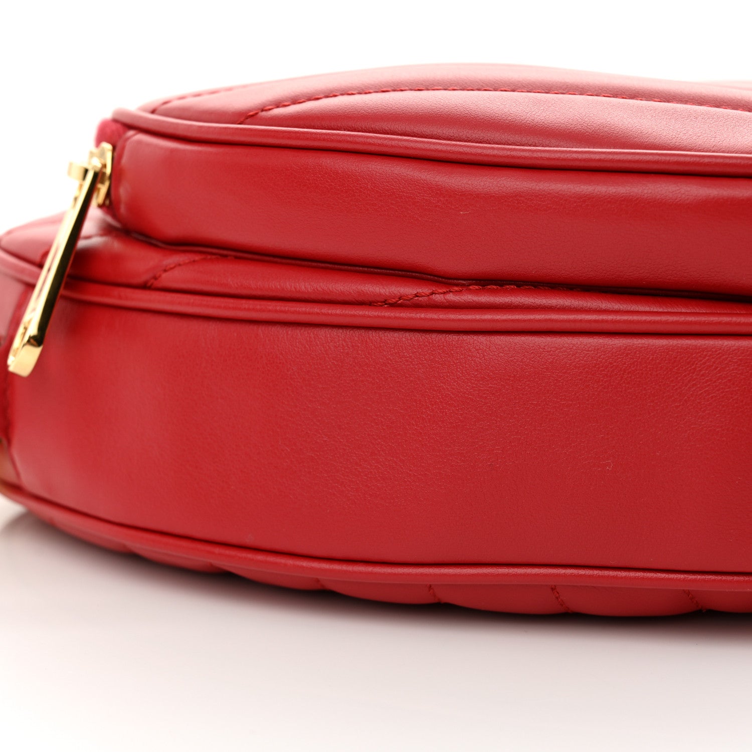 Gucci Calfskin Matelasse Diagonal Mini Interlocking G Heart Shoulder Bag Hibiscus Red 9 of 10