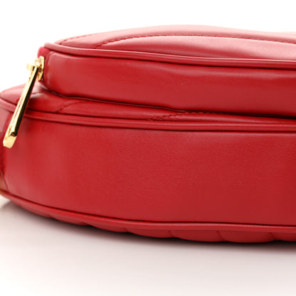 Gucci Calfskin Matelasse Diagonal Mini Interlocking G Heart Shoulder Bag Hibiscus Red 9 of 10