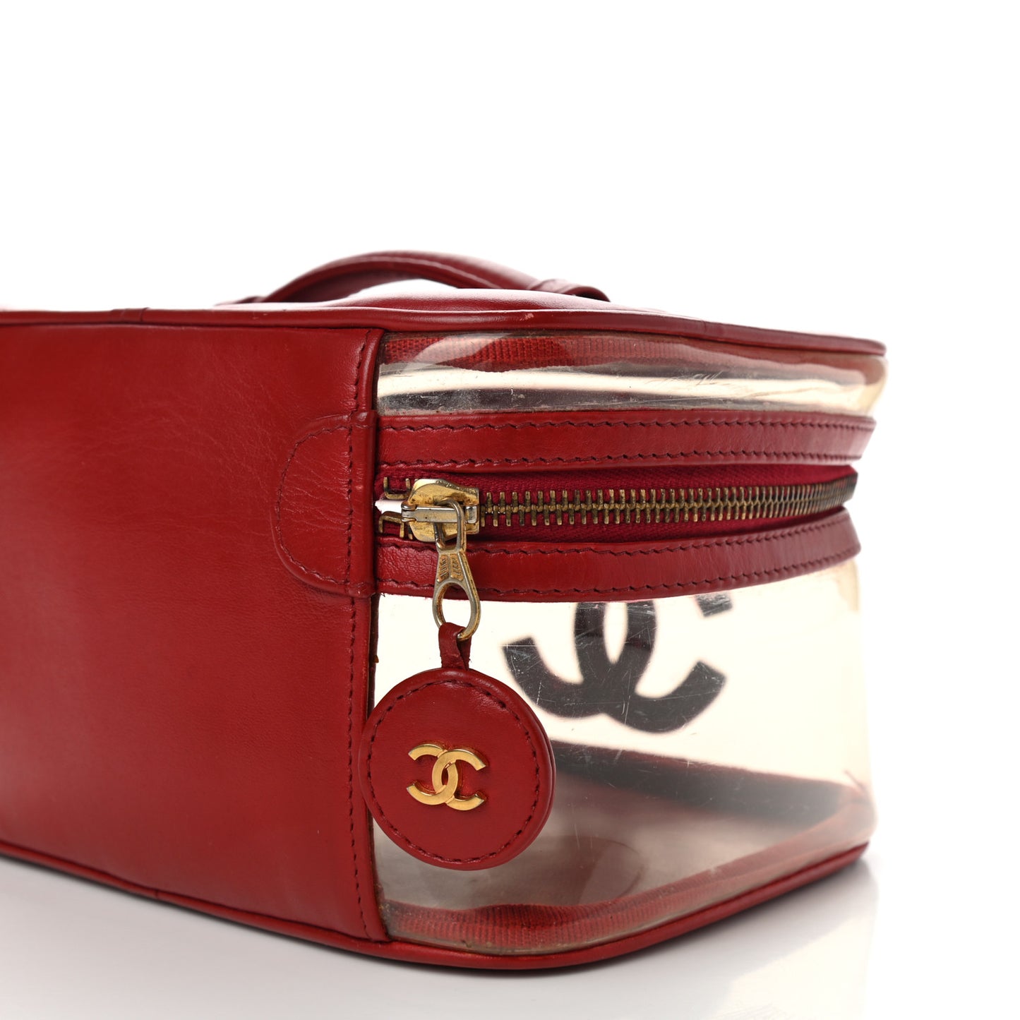 Calfskin PVC Vanity Cosmetic Case Red