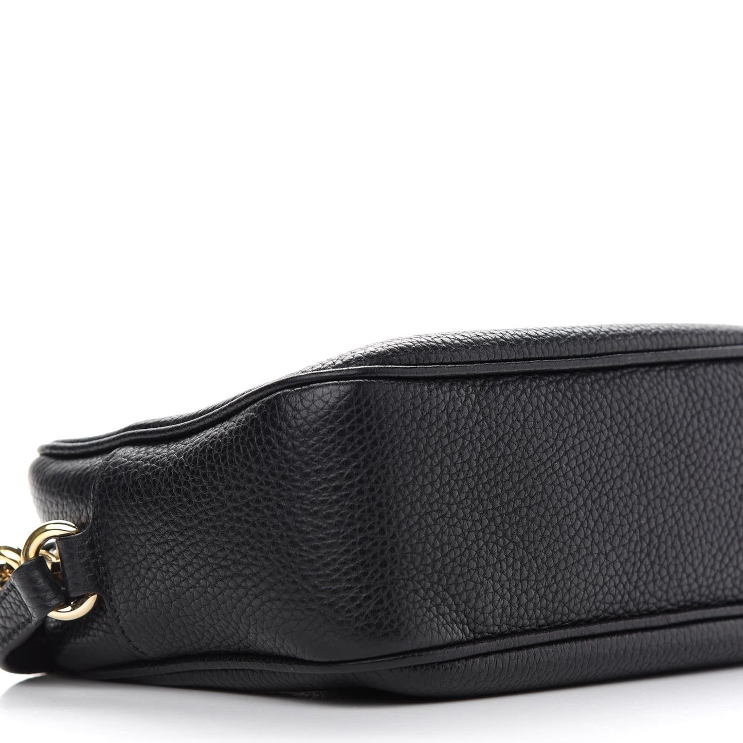 Pebbled Calfskin Small Soho Disco Bag Black