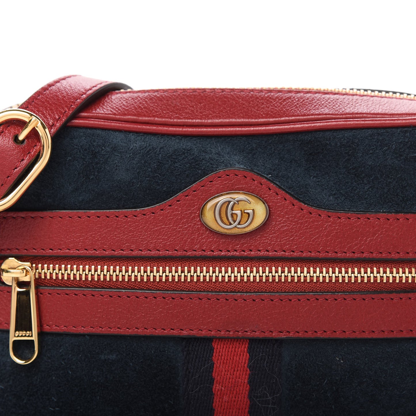 Suede Calfskin Web Mini Ophidia Shoulder Bag New Blue Romantic Cherry
