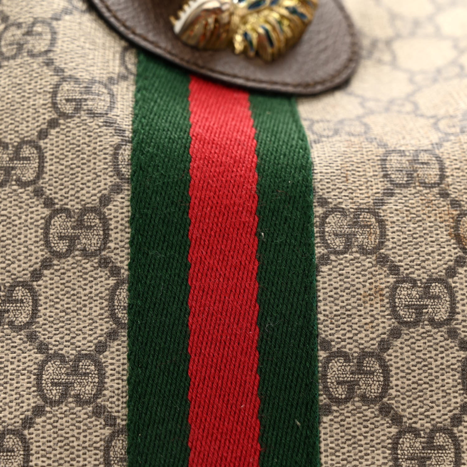 Gucci GG Supreme Monogram Large Rajah Chain Tote Beige New Acero 10 of 10