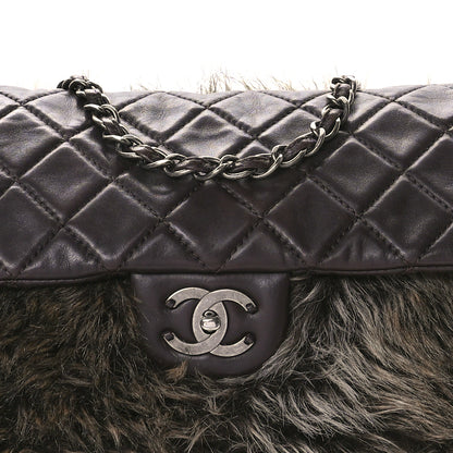 Chanel Lambskin Quilted Fantasy Fur Flap Brown 8 of 10