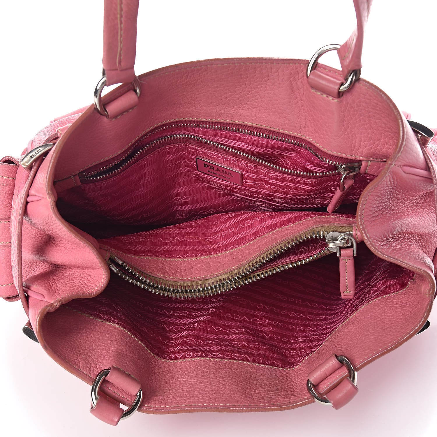Prada Vitello Daino Tote Begonia 5 of 12