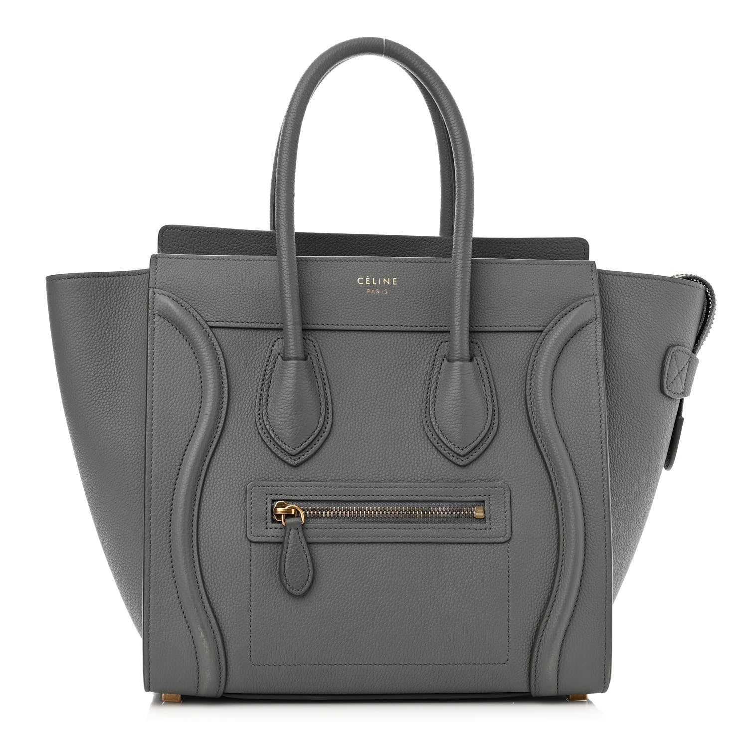 Celine Baby Drummed Calfskin Micro Luggage Kohl 1 of 10