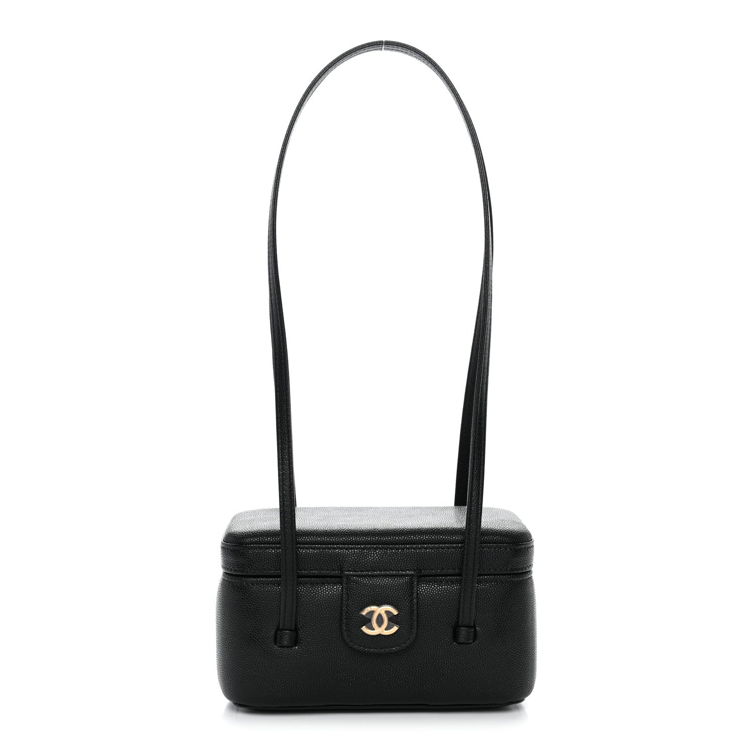 Chanel Shiny Caviar Preppy Coco Long Vanity With Strap Black 1 of 11