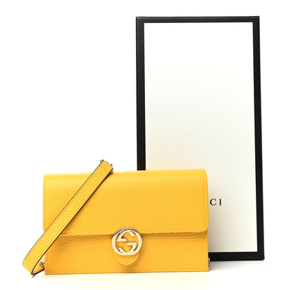 Gucci Dollar Calfskin Interlocking G Chain Wallet New Buttercup 9 of 9