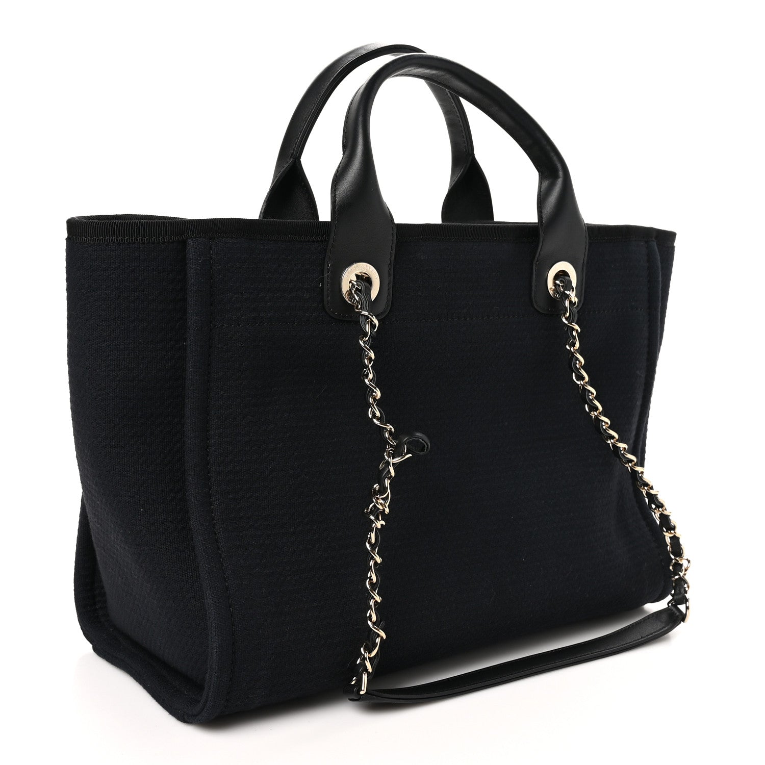 Chanel Mixed Fibers Small Deauville Tote Black 4 of 12