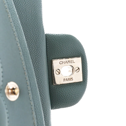 Chanel Caviar Quilted Medium Double Flap Light Blue 7 of 11
