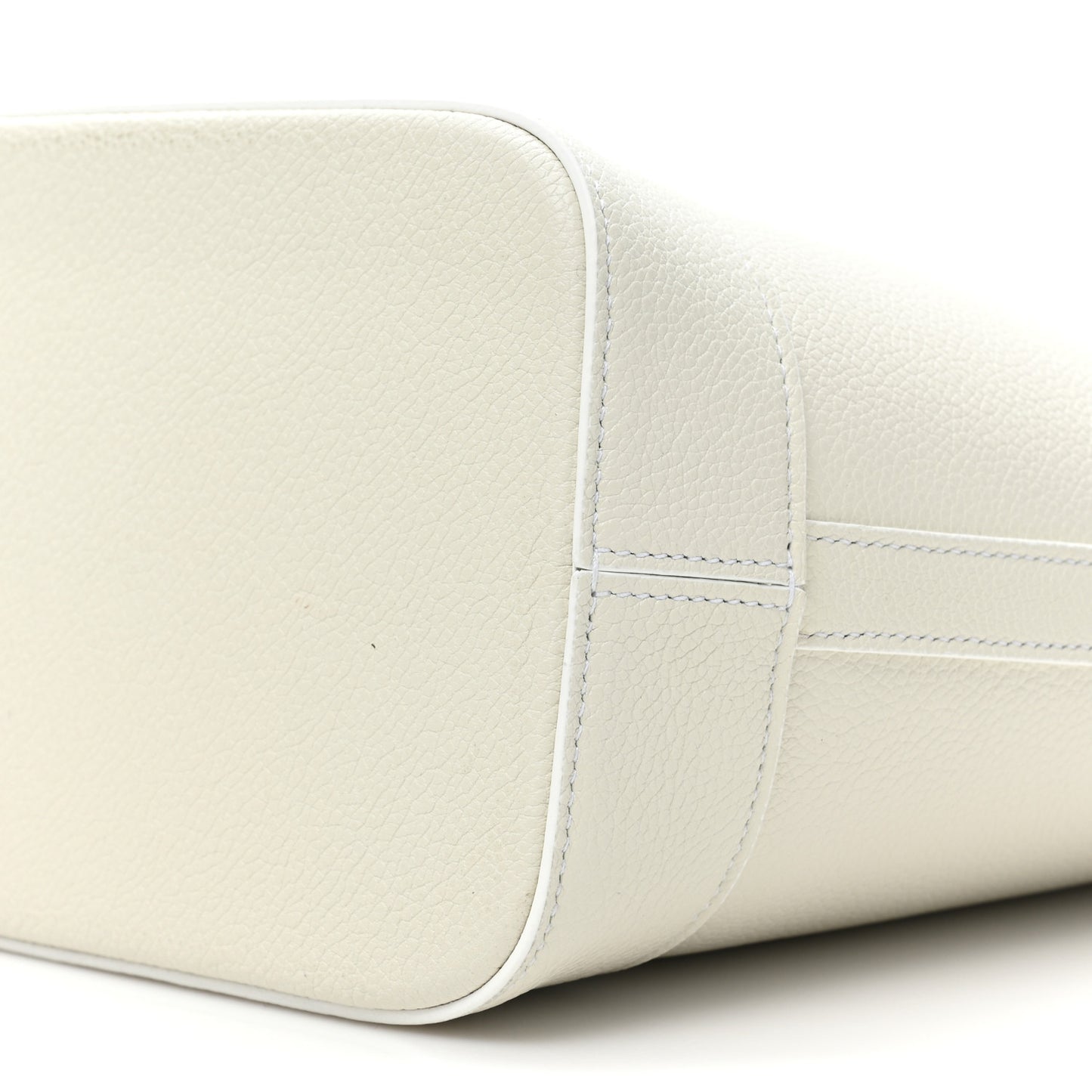 Grained Calfskin Small Cuir Triomphe Bucket Bag White