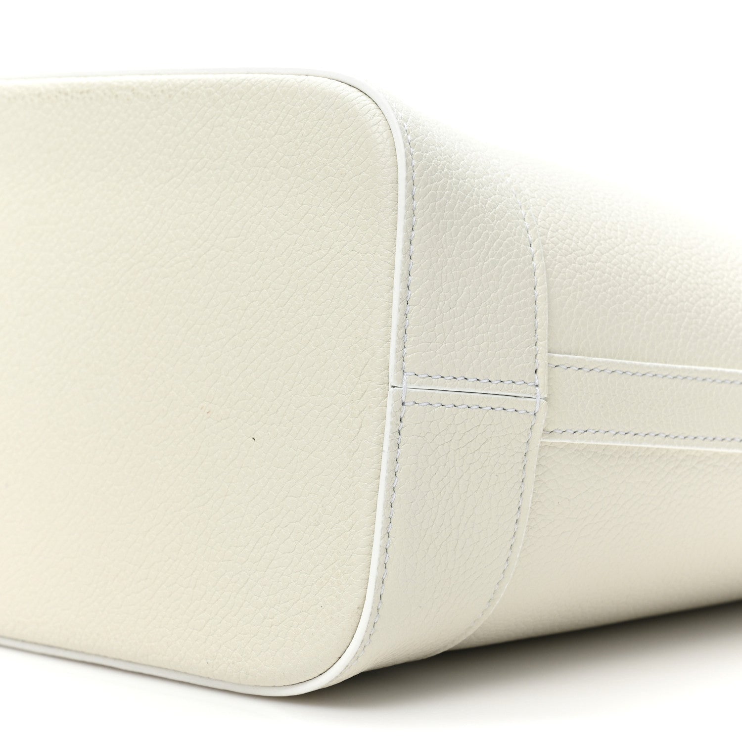 Celine Grained Calfskin Small Cuir Triomphe Bucket Bag White 7 of 11