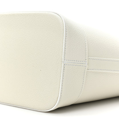 Celine Grained Calfskin Small Cuir Triomphe Bucket Bag White 7 of 11