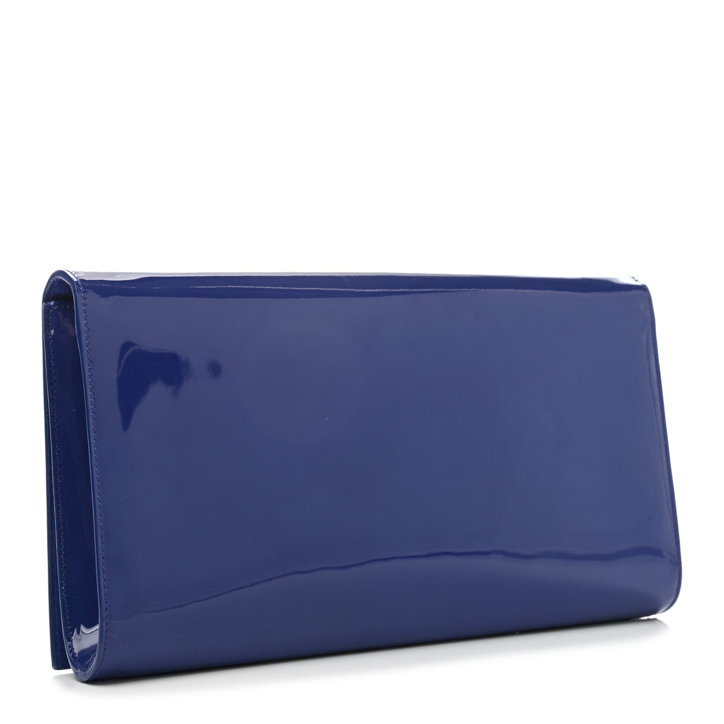 Patent Calfskin Monogram Large Belle De Jour Clutch Royal Blue