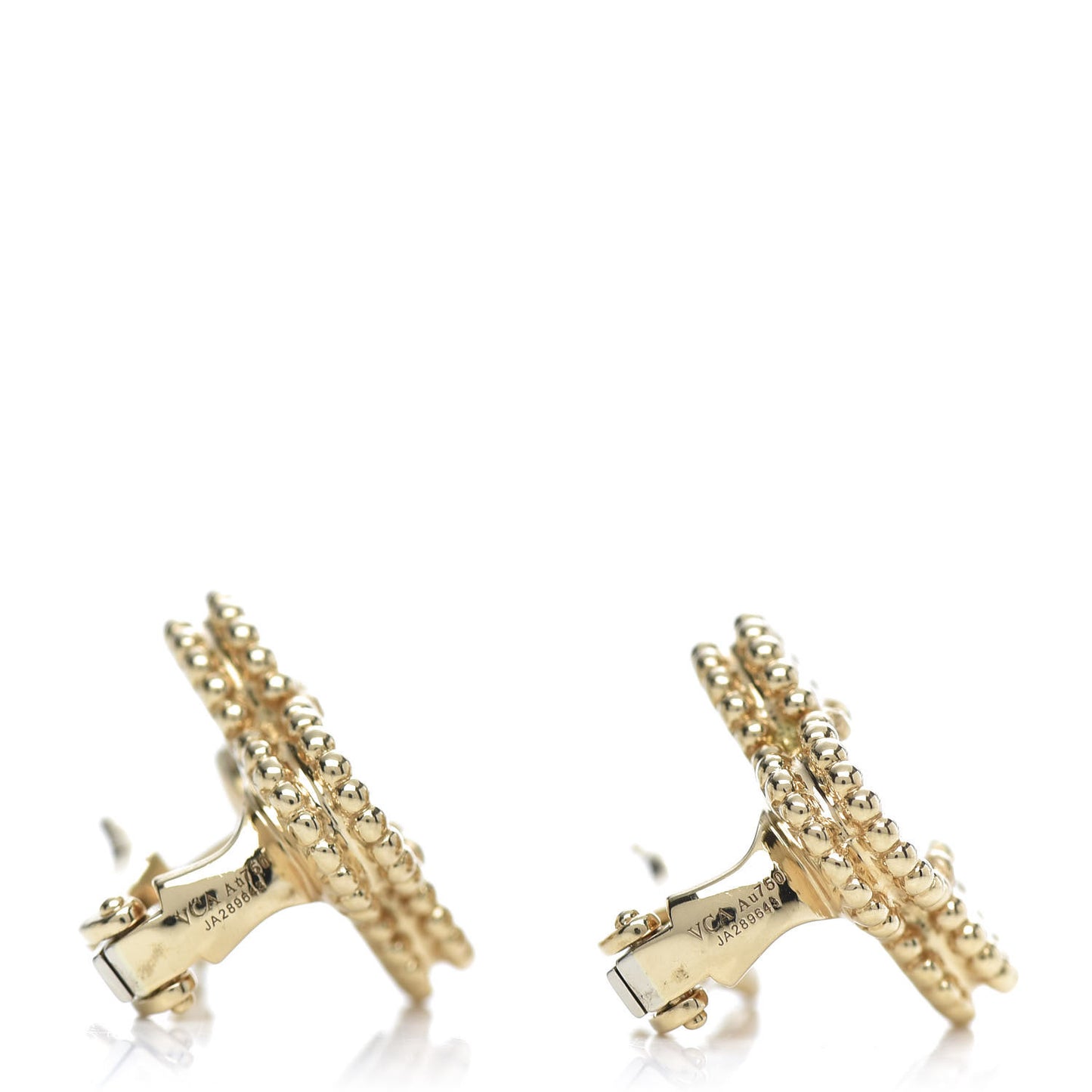18K Yellow Gold Mother of Pearl Vintage Alhambra Earrings