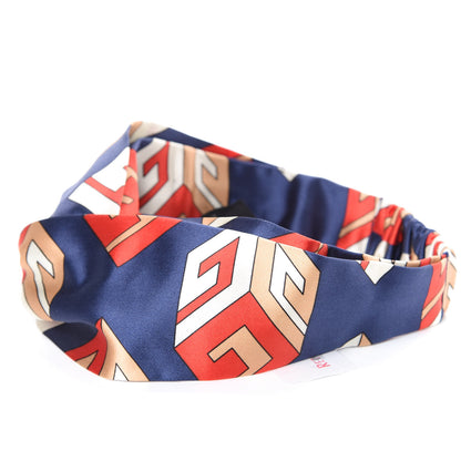 Gucci Silk GG Wallpaper Duchess Headband Royal Blue Red 4 of 6