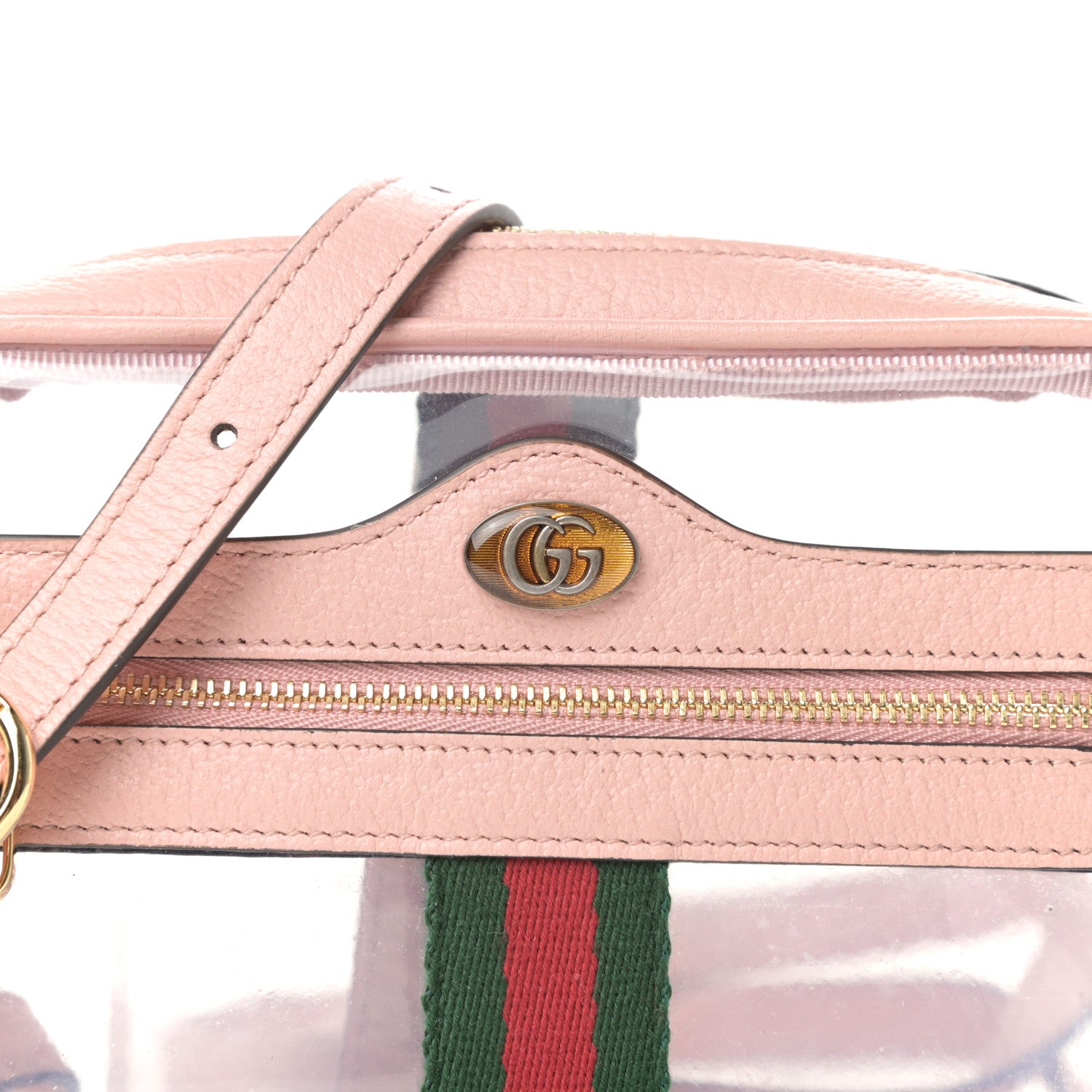 Gucci Vinyl Web Mini Ophidia Transparent Shoulder Bag Perfect Pink 8 of 8