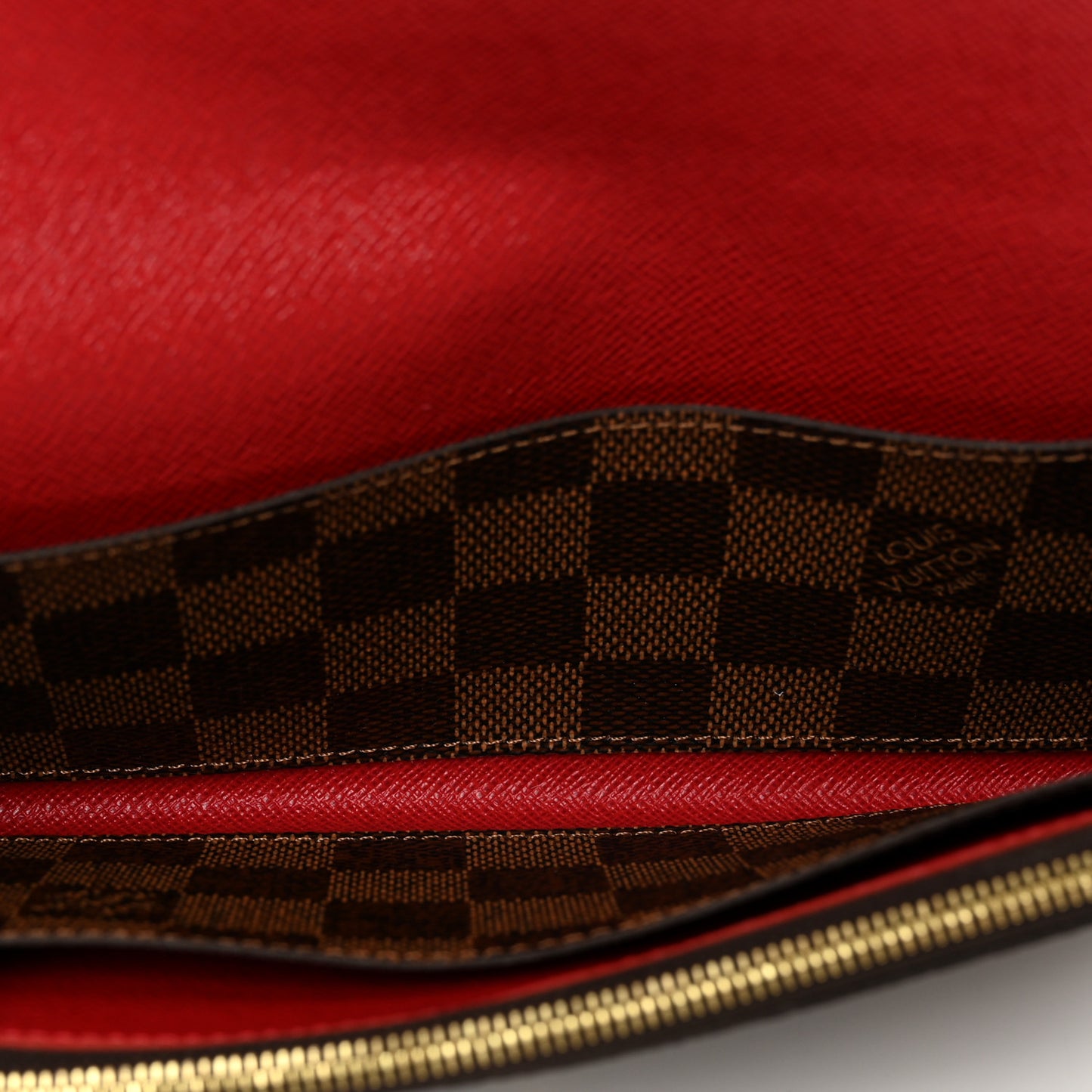 Damier Ebene Emilie Wallet Red