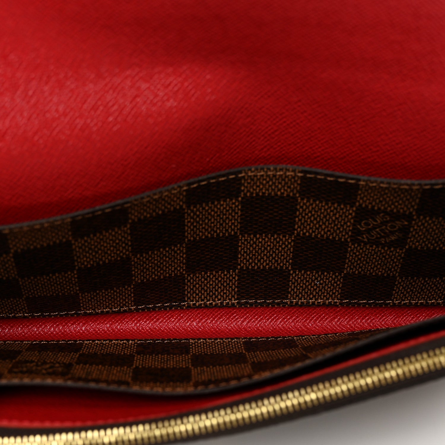 Louis Vuitton Damier Ebene Emilie Wallet Red 5 of 7