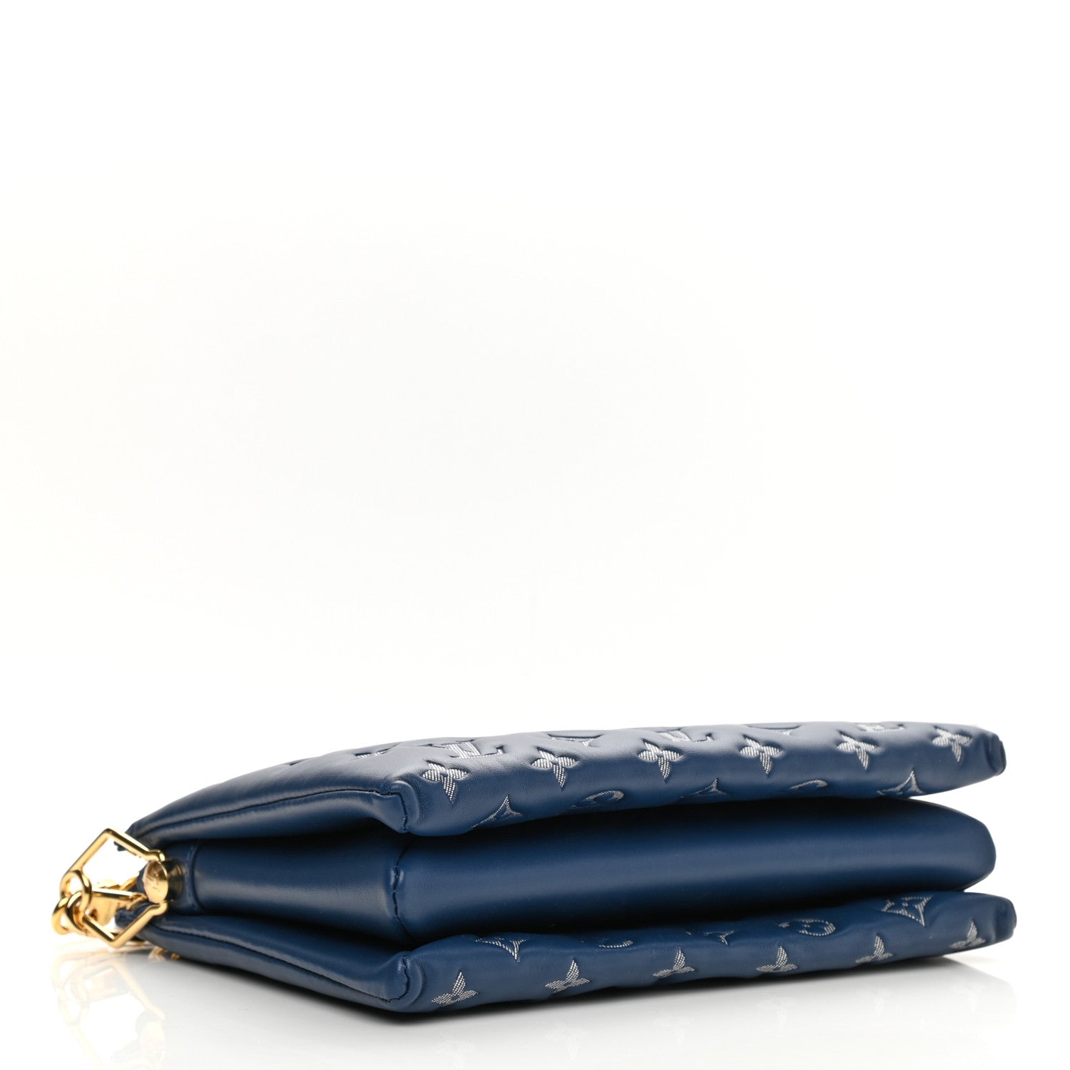 Louis Vuitton Lambskin Embossed Monogram Coussin PM Denim Blue 4 of 9
