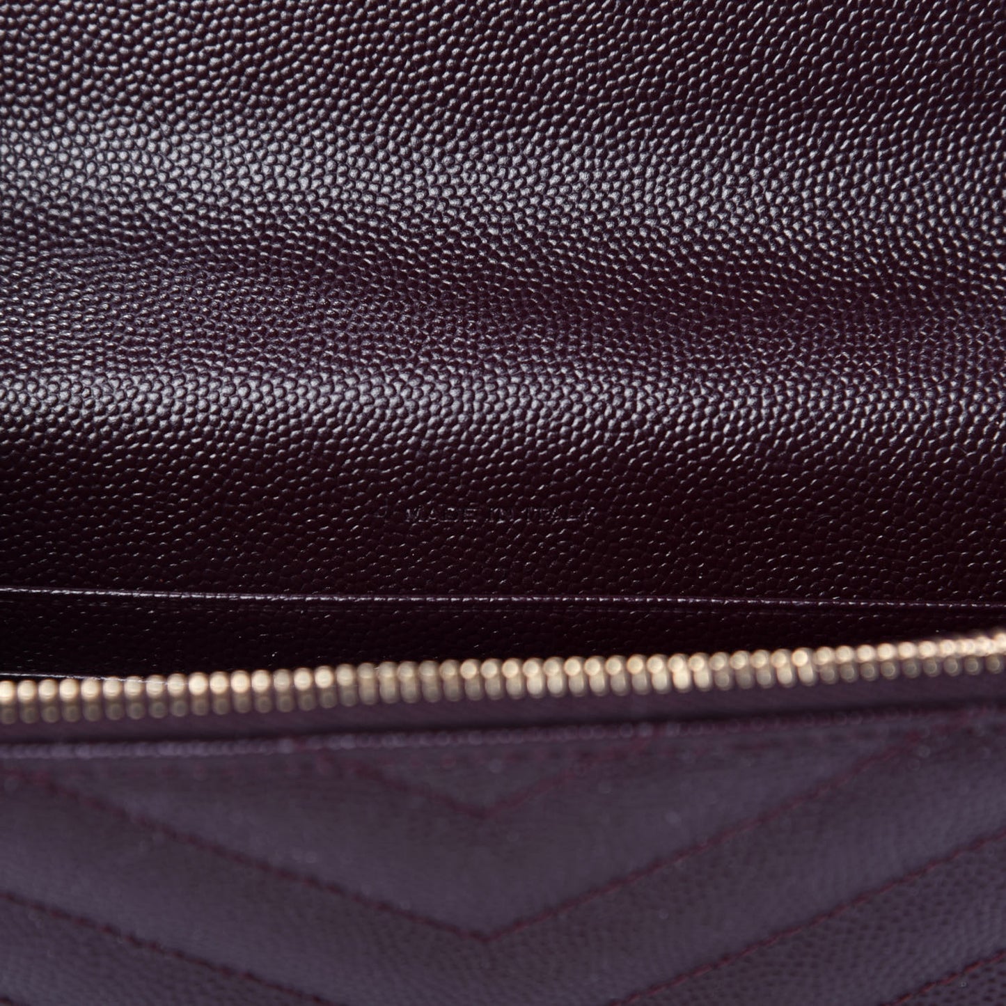 Grain De Poudre Matelasse Chevron Monogram Envelope Chain Wallet Amaranto
