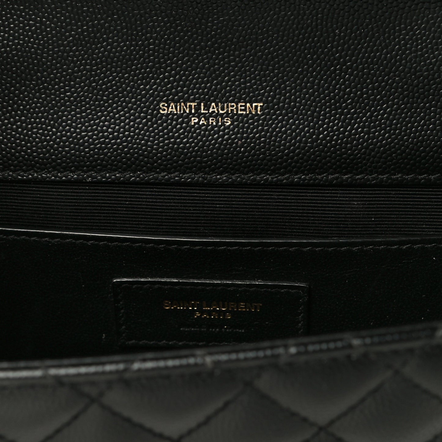 Grain De Poudre Textured Mixed Matelasse Triquilt Medium Monogram Satchel Black
