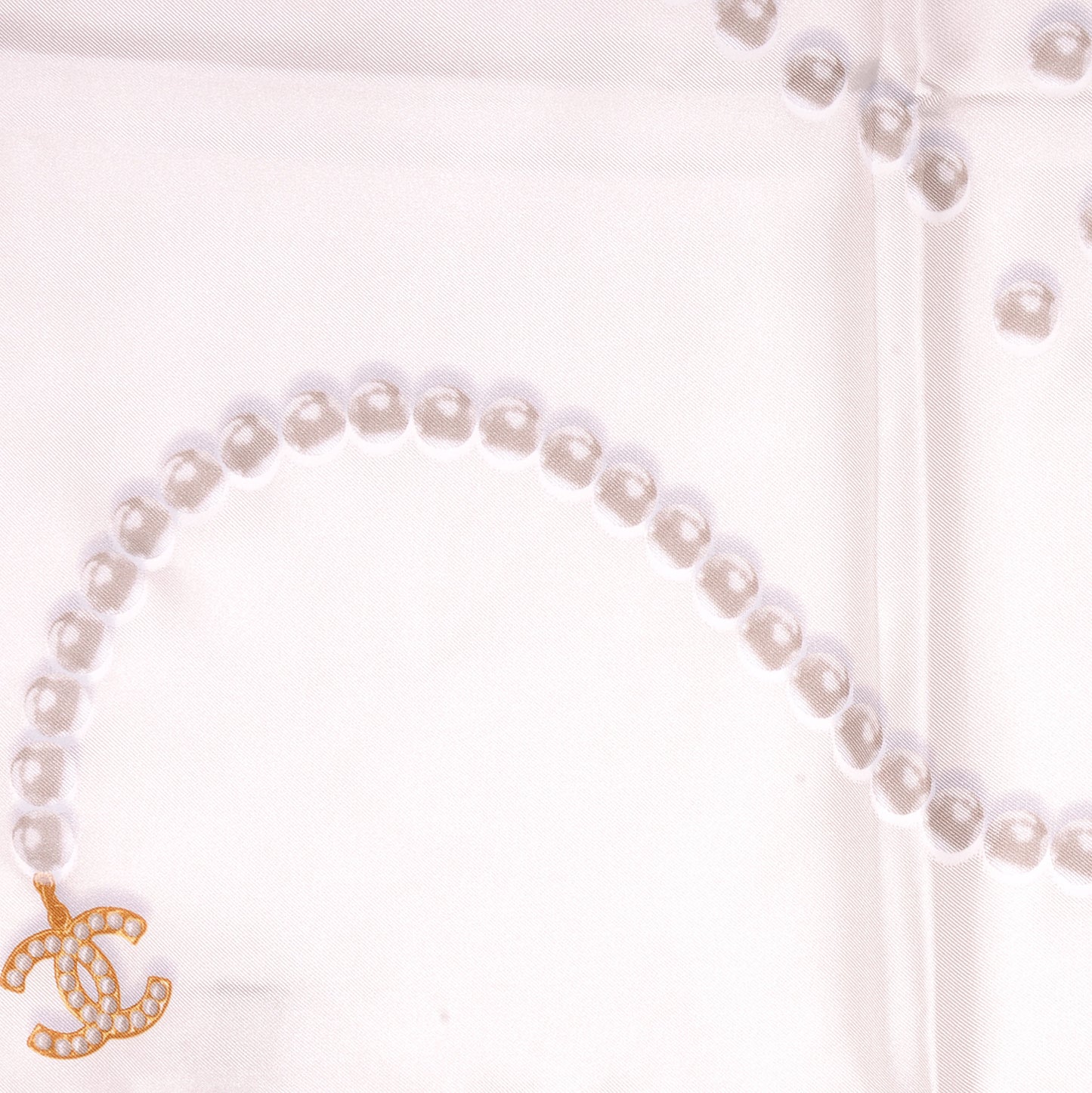 Silk Pearl CC Square Scarf Ivory