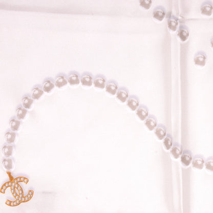Chanel Silk Pearl CC Square Scarf Ivory 1 of 10