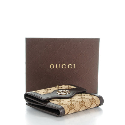 Gucci Monogram Margaux Calfskin Sukey French Flap Wallet Beige Ebony Cocoa 4 of 7