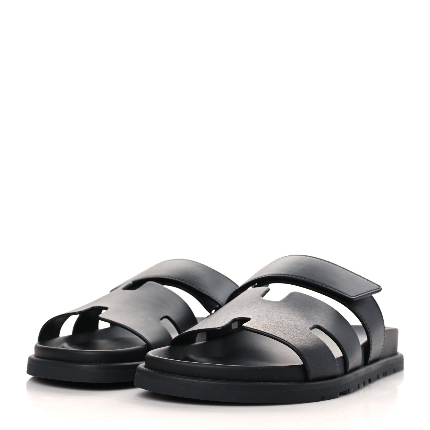 Hermes Calfskin Womens Chypre Sandals 39 Black 3 of 9