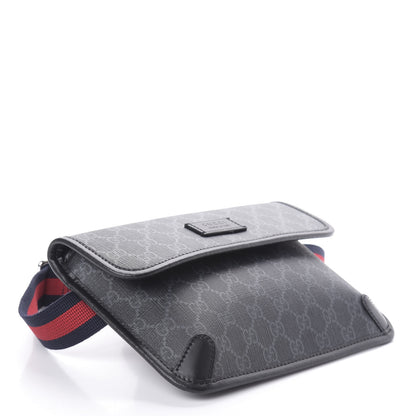 Gucci GG Supreme Monogram Web Slim Belt Bag Black Grey 3 of 8