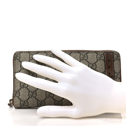 Gucci GG Supreme Monogram Nice Zip Around Wallet Maple Brown 2 of 8