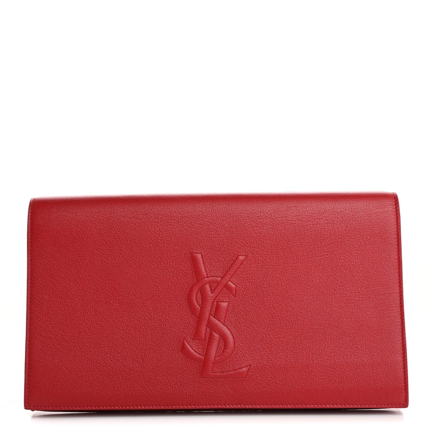 Calfskin Monogram Large Belle De Jour Clutch Red