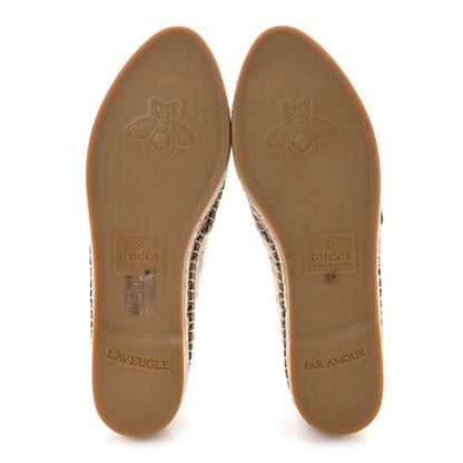 Gucci X PIKARAR GG Supreme Monogram Espadrilles 39 Beige Ebony White 5 of 9