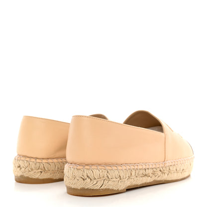 Chanel Lambskin CC Espadrilles 39 Beige Black 4 of 10