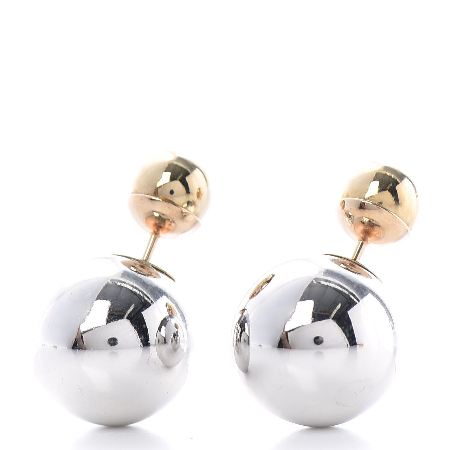 Christian Dior Mise En Dior Tribal Earrings Gold Silver 1 of 3