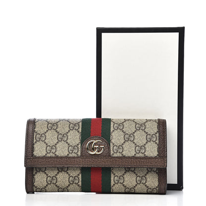 Gucci GG Supreme Monogram Web Ophidia Continental Wallet Brown 9 of 9