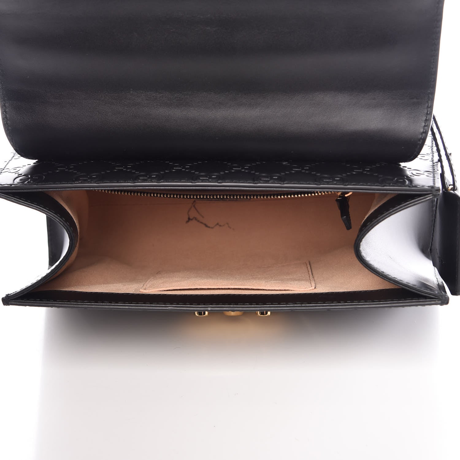 Gucci Guccissima Signature Small Padlock Top Handle Bag Black 5 of 12