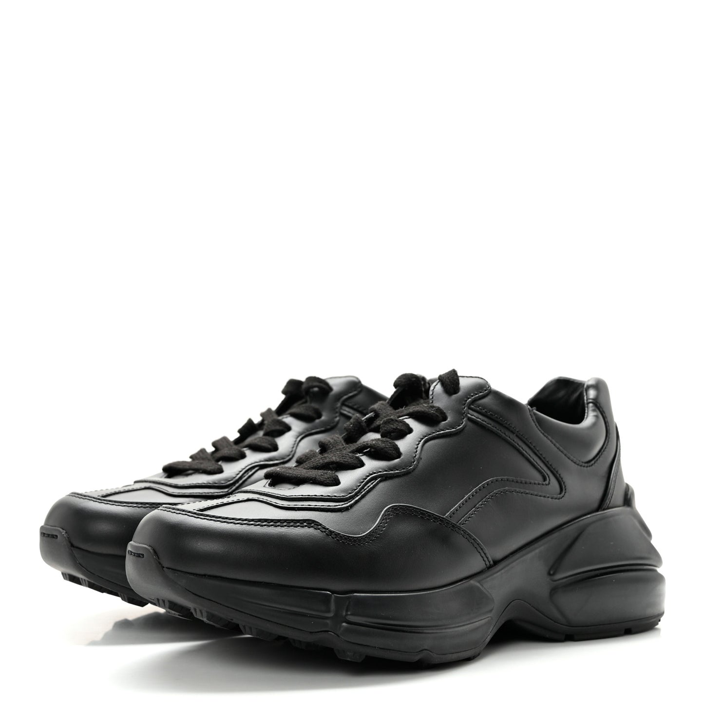 Calfskin Rhyton Sneakers 36.5 Black