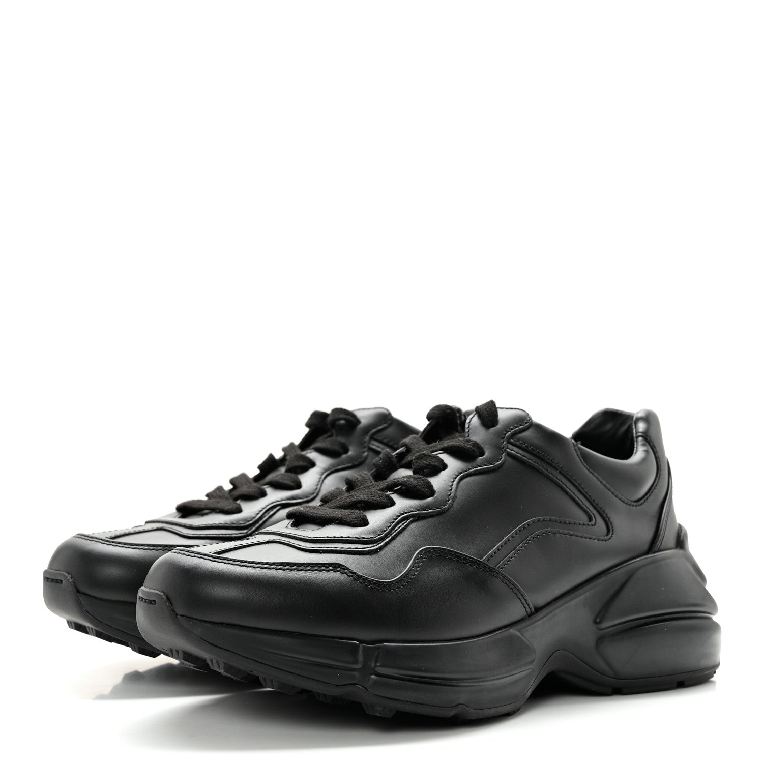 Gucci Calfskin Rhyton Sneakers 36.5 Black 3 of 14