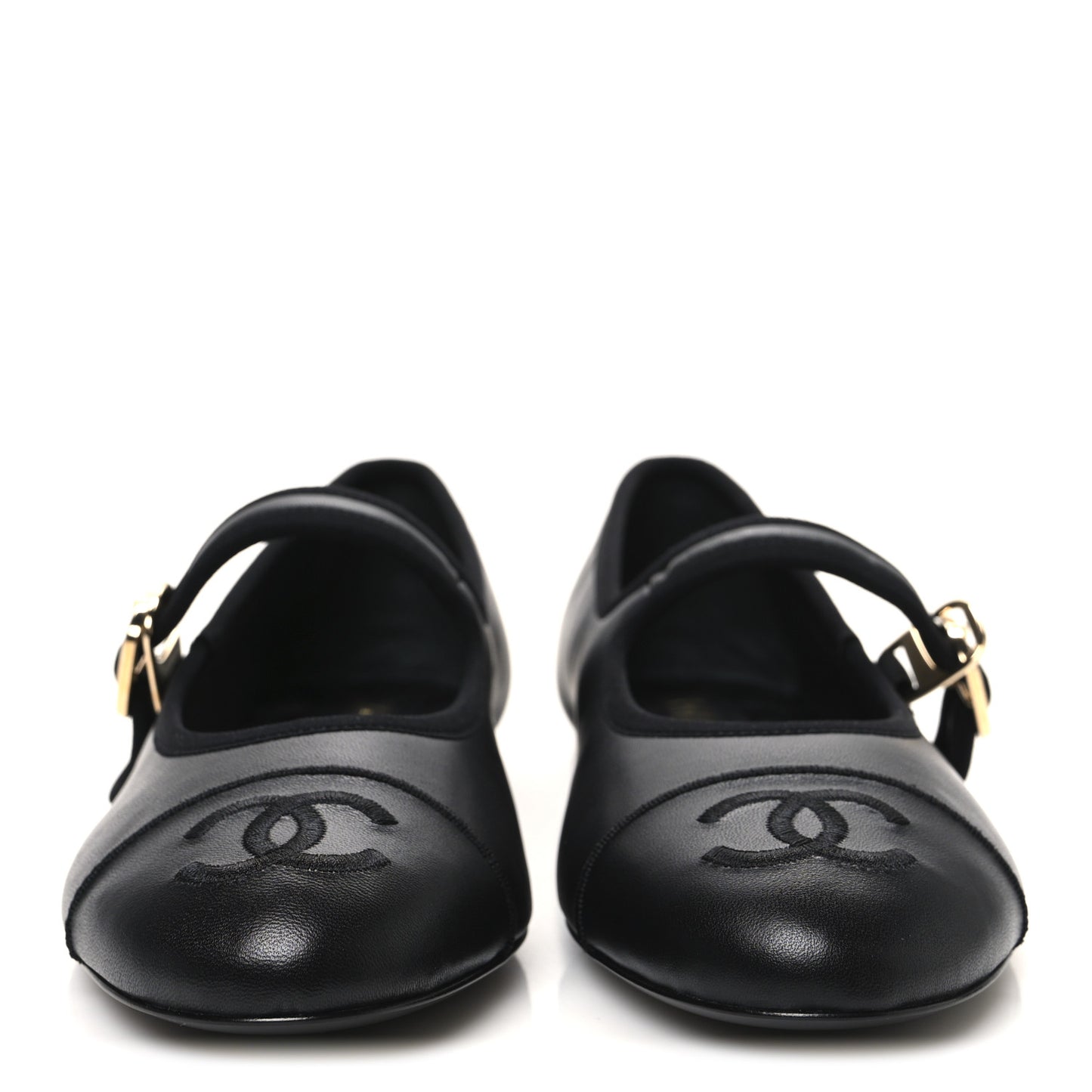 Lambskin Mary Jane Flats 38.5 Black
