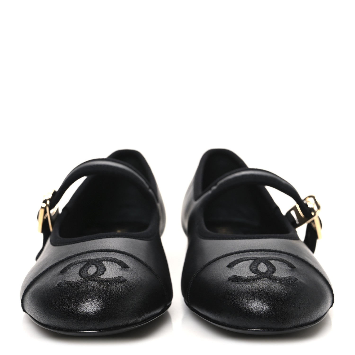 Chanel Lambskin Mary Jane Flats 38.5 Black 3 of 10