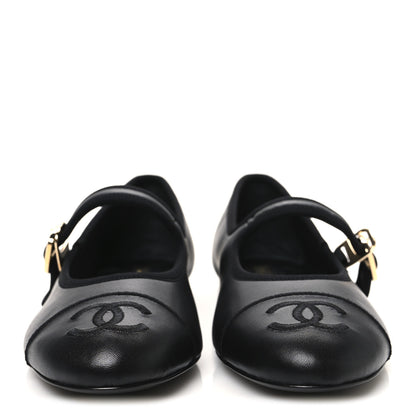 Chanel Lambskin Mary Jane Flats 38.5 Black 3 of 10