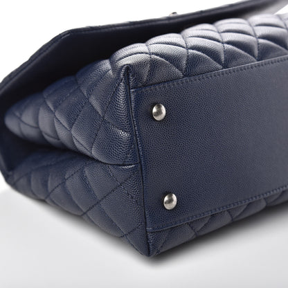 Chanel Caviar Quilted Small Coco Handle Flap Navy 8 of 9