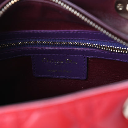 Christian Dior Lambskin Cannage Medium Tri-Color Lady Dior Purple 6 of 9