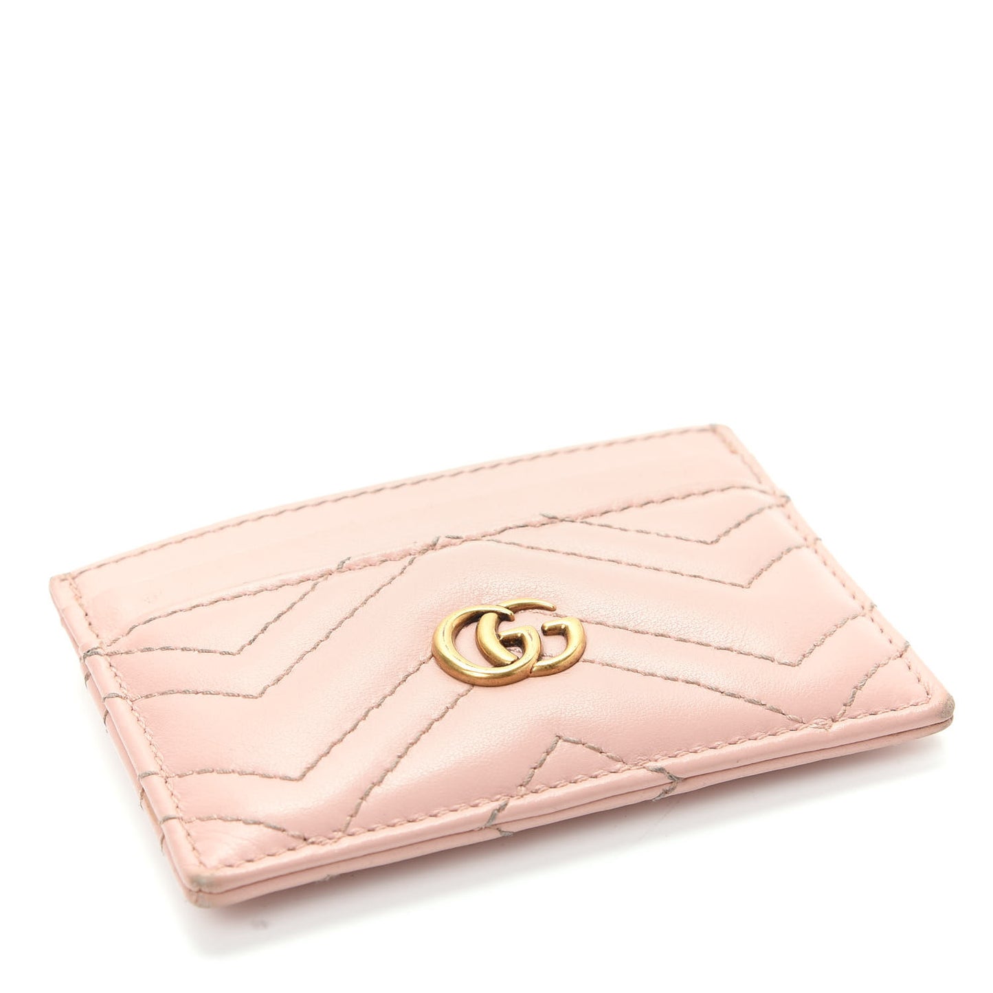 Calfskin Matelasse GG Marmont Card Holder Perfect Pink