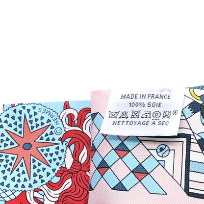 Hermes Silk De l'Ombrelle Aux Duels Twilly Bleu Moyen Rose Pale 3 of 3
