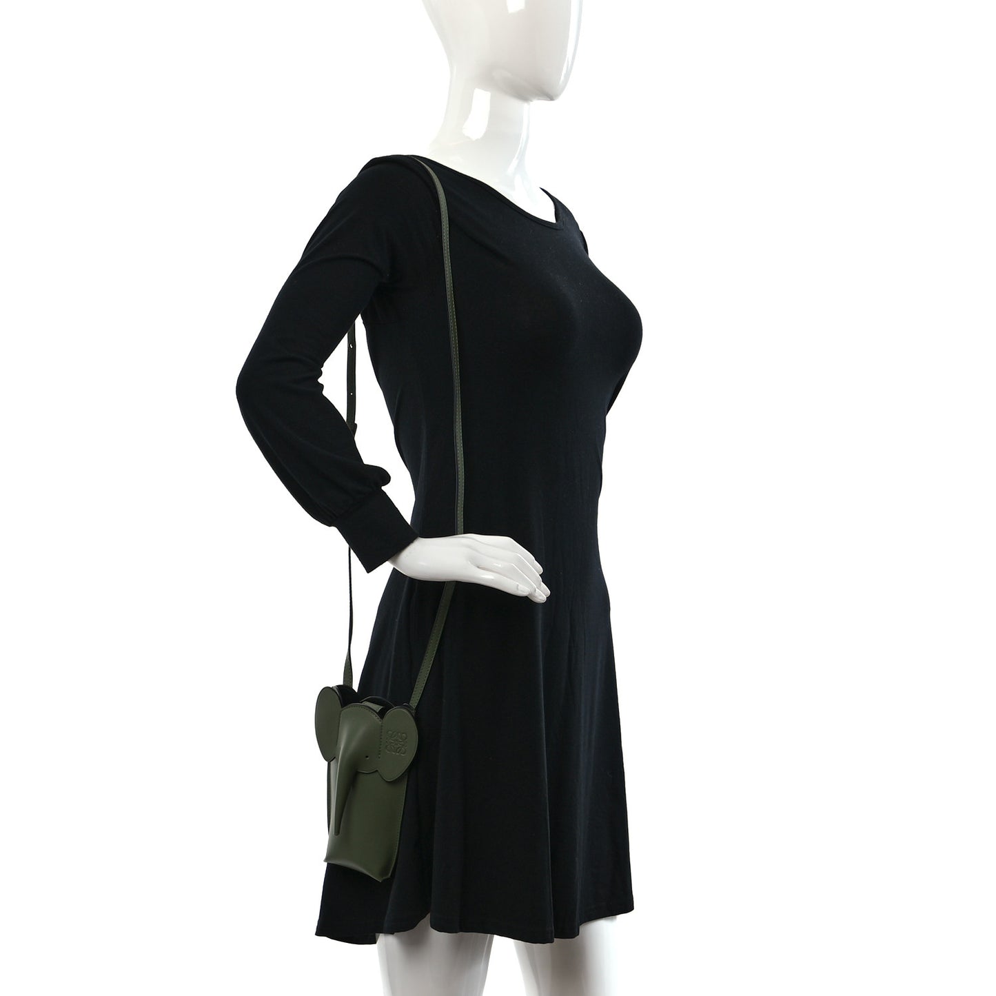 Calfskin Elephant Pouch Crossbody Bag Avocado