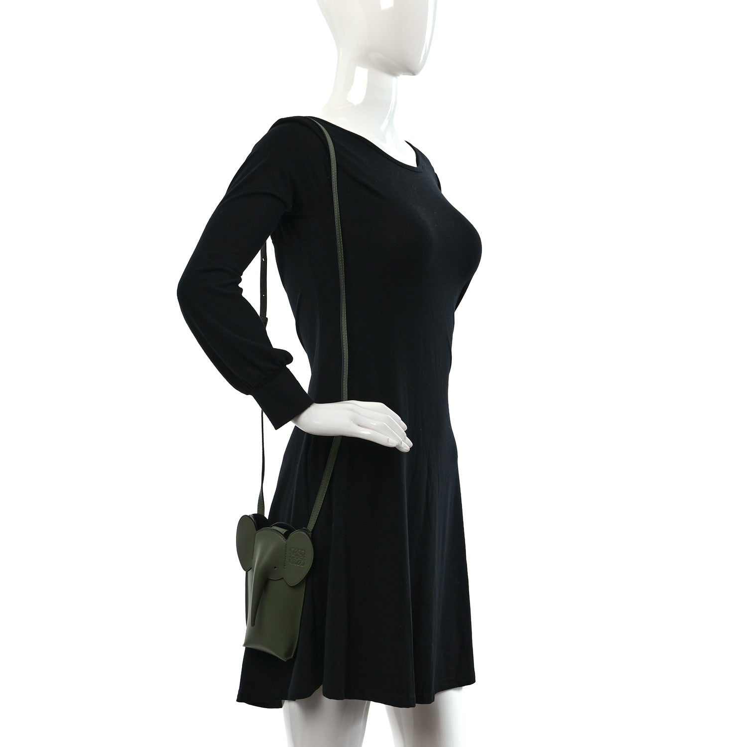 Loewe Calfskin Elephant Pouch Crossbody Bag Avocado 2 of 9