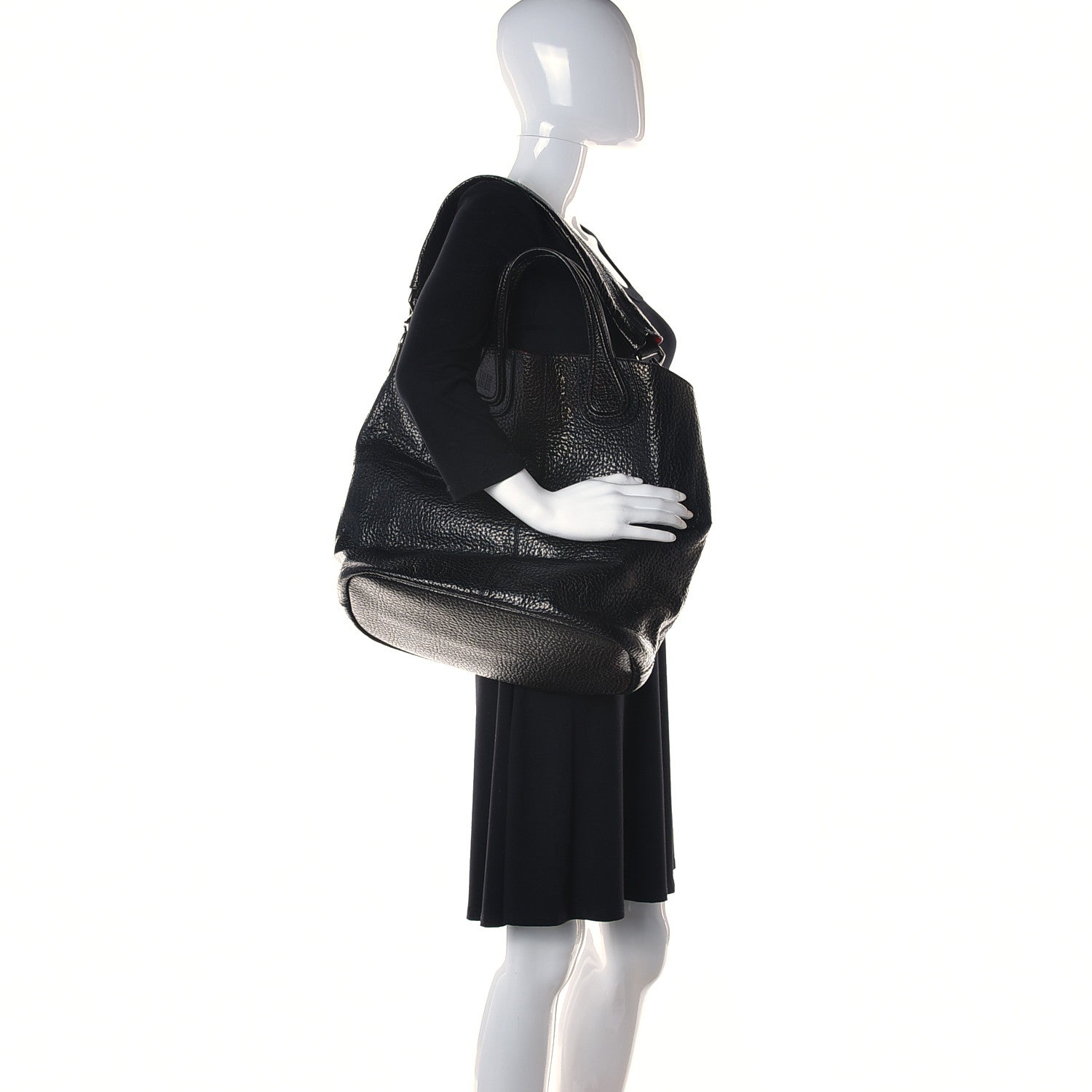 Givenchy Glazed Pebbled Calfskin Nightingale North South Tote Black 2 of 12